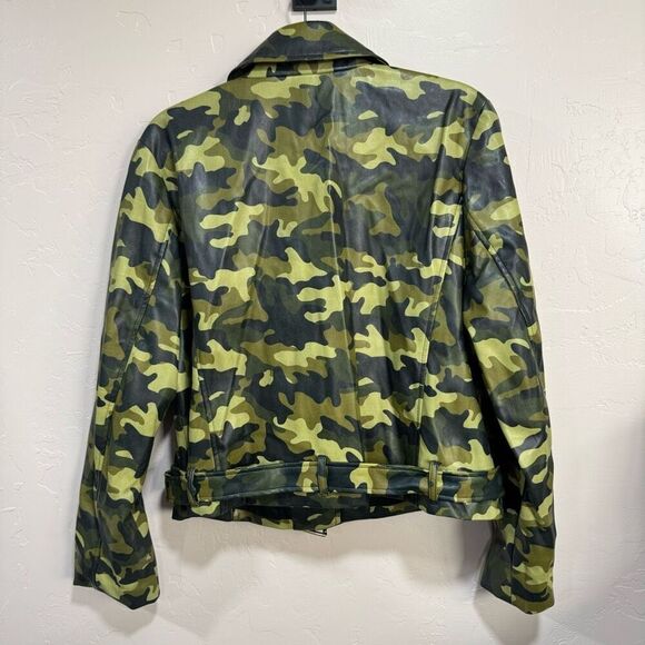 MICHAEL KORS Camo Moto Faux Leather Jacket - Picture 5 of 8